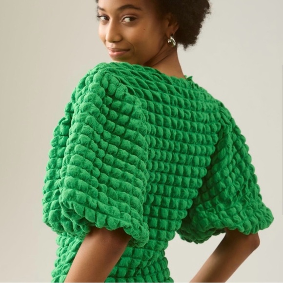 Anthropologie Green Textured Blouse - Picture 4 of 11